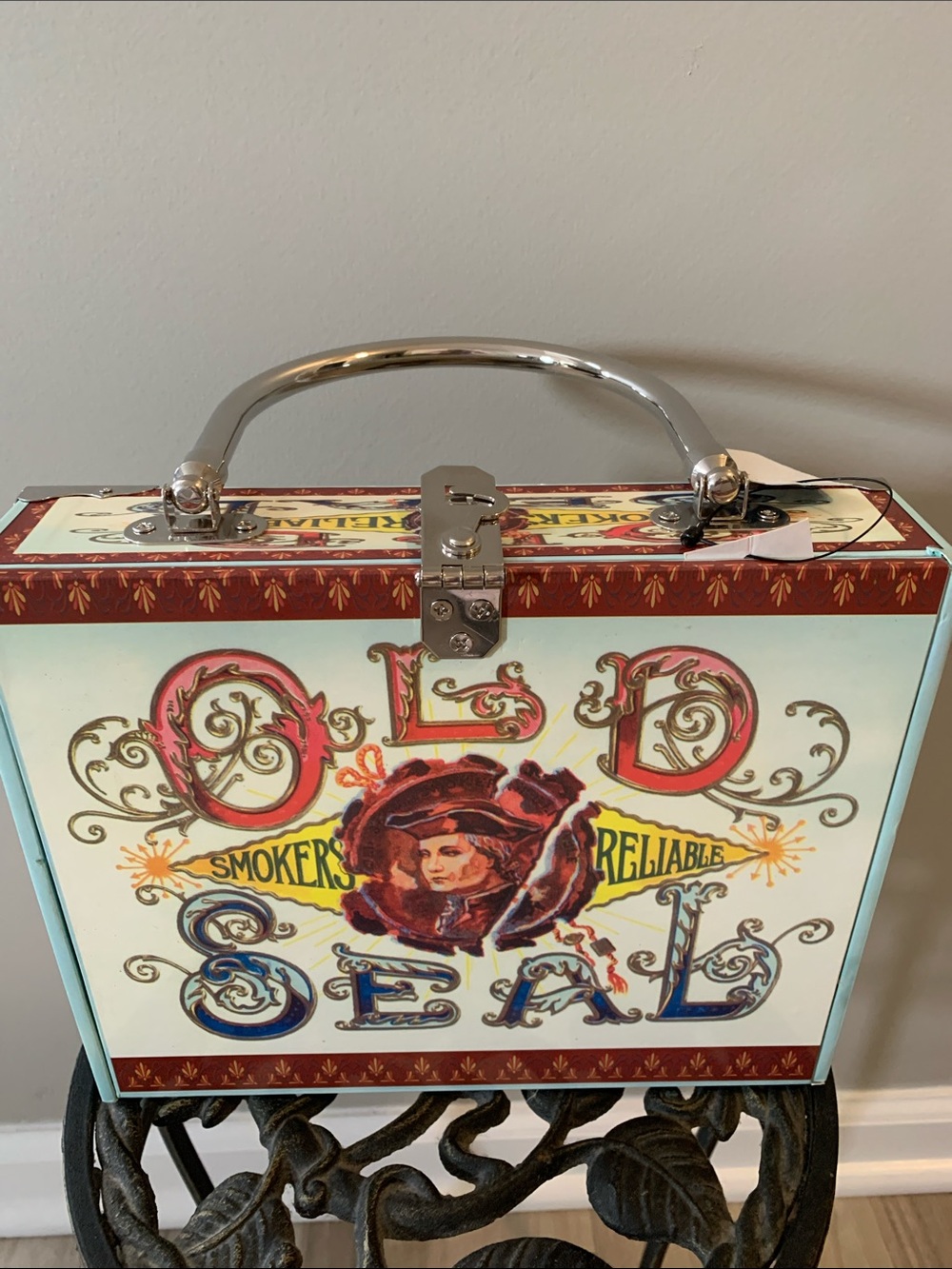 Forget me not cigar box purse.